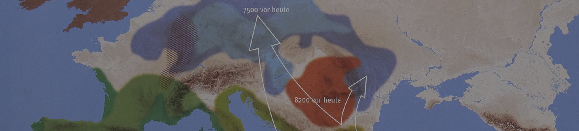 Ausschnitt Europakarte mit Pfeilen zur Besiedlung