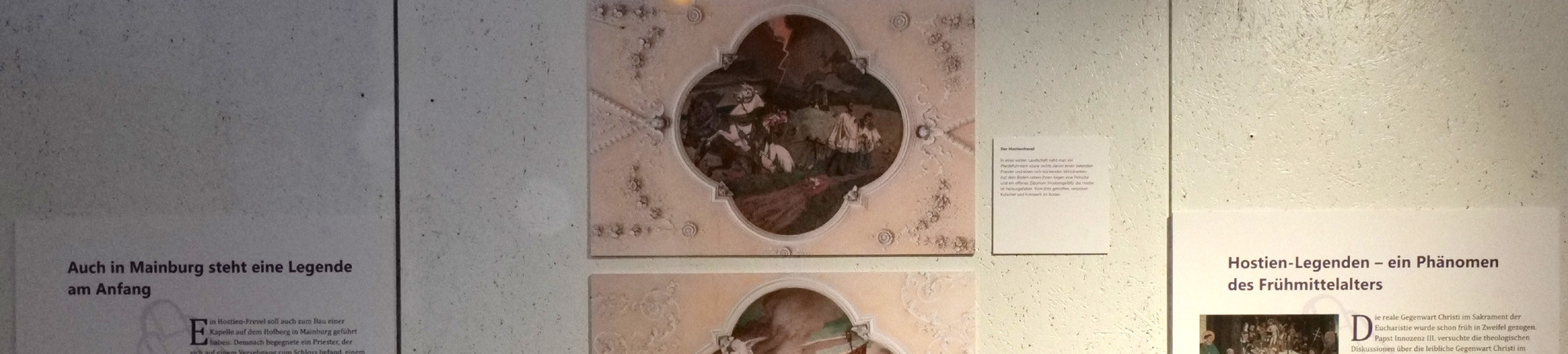 Das Thema Hostienlegende wird anhand der vier Deckengemälde der St. Salvatorkirche dargestellt.